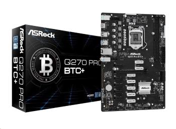 ASRock MB Sc LGA1151 Q270 PRO BTC+, Intel Q270, 2xDDR4, 1xHDMI