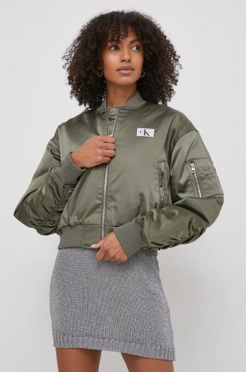 Bomber bunda Calvin Klein Jeans zelená barva, přechodná, J20J222591