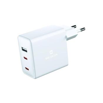 SWISSTEN Adaptér GaN 70W pro iPhone 2xUSB-C + 1xUSB