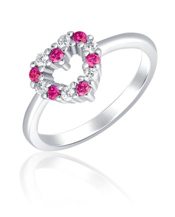 JVD Romantický stříbrný prsten se zirkony SVLR0434SH2BR 46 mm