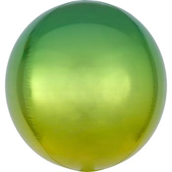 Amscan Ombre žluto-zelený fóliový balonek - koule
