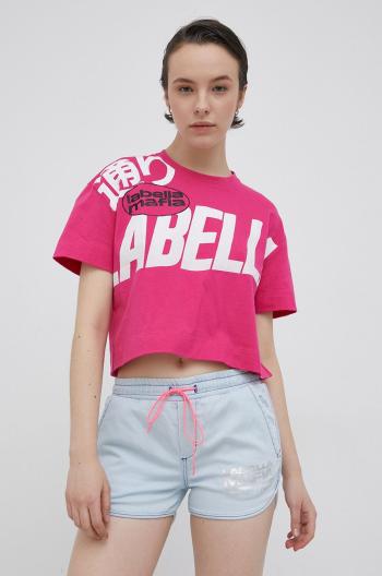Bavlněné tričko LaBellaMafia růžová barva