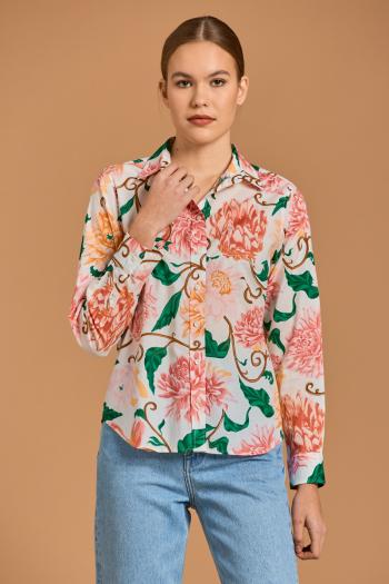 KOŠILE GANT D2. REG DAHLIA PRINT SHIRT bílá 42