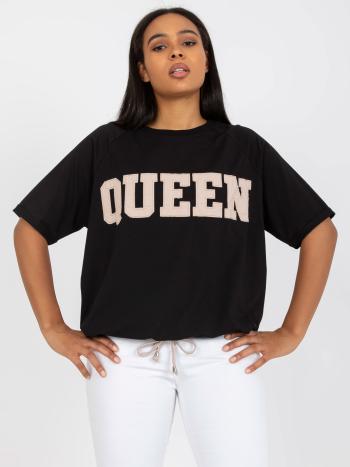 ČERNÉ VOLNÉ TRIČKO "QUEEN" -RV-BZ-7860.68P-BLACK Velikost: ONE SIZE