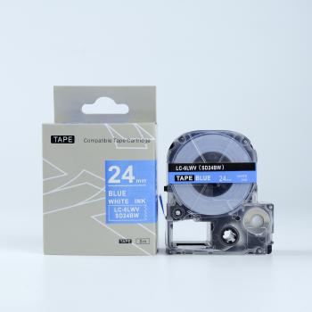 Epson LK-SD24BW, 24mm x 9m, bílý tisk / modrý podklad, kompatibilní páska
