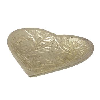 Zlatá kovová mistička mistička ve tvaru srdce Fancy Heart - 11*11*1,5 cm P830685