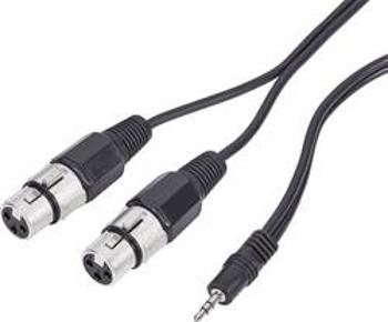 Dvojitý kabel 1x stereo jack (M) 3,5 mm / 2x XLR (F), 3 m