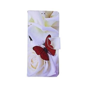 TopQ Xiaomi Redmi Note 10 Pro knížkové Červený motýl 59684 (Sun-59684)