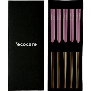 ECOCARE Kovové Sushi Hůlky Box Gold-Pink 10 ks (0750122452095)