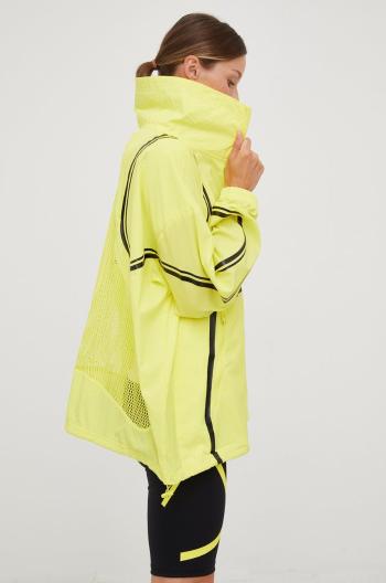Větrovka adidas by Stella McCartney Truepace žlutá barva, přechodná, oversize