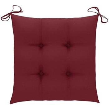 Podušky na židle 2 ks vínově červené 50 x 50 x 7 cm textil (314923)