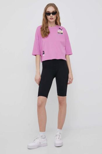 Bavlněné tričko Puma 534350 růžová barva