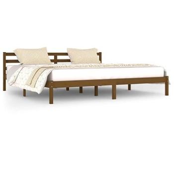 Rám postele masivní borovice 200 × 200 cm medově hnědý, 810453 (810453)
