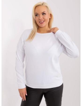 Dámská halenka plus size s kulatým výstřihem DAQ bílá  