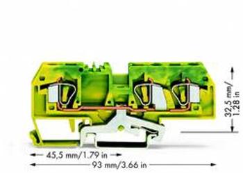 Svorka ochranného vodiče WAGO 282-687/999-950, osazení: Terre, pružinová svorka, 8 mm, zelená, žlutá, 25 ks