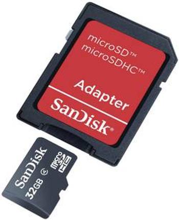 Paměťová karta microSDHC, 32 GB, SanDisk SDSDQB-032G-B35, Class 4, vč. SD adaptéru