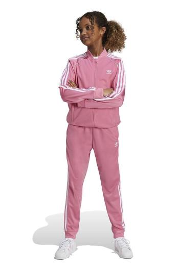 Dětské tepláky adidas Originals SST TRACK PANTS růžová barva, s aplikací, IY7462