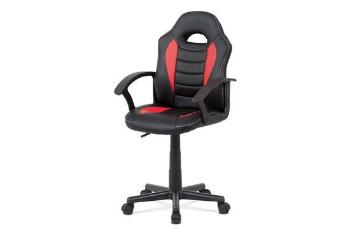 Autronic KA-V107 RED Kancelářská židle, červená-černá ekokůže, výšk. nast., kříž plast černý