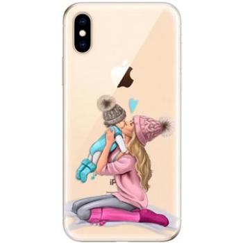 iSaprio Kissing Mom - Blond and Boy pro iPhone XS (kmbloboy-TPU2_iXS)