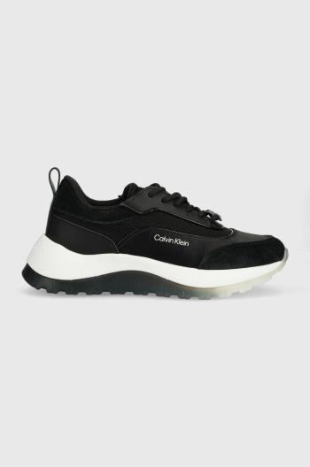 Sneakers boty Calvin Klein RUNNER LACE UP - LTH/SAT černá barva, HW0HW01447