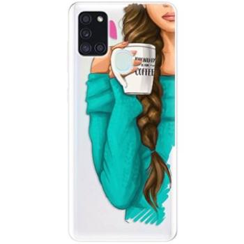 iSaprio My Coffe and Brunette Girl pro Samsung Galaxy A21s (coffbru-TPU3_A21s)