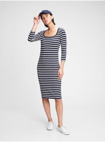 Modré dámské šaty modern squareneck dress