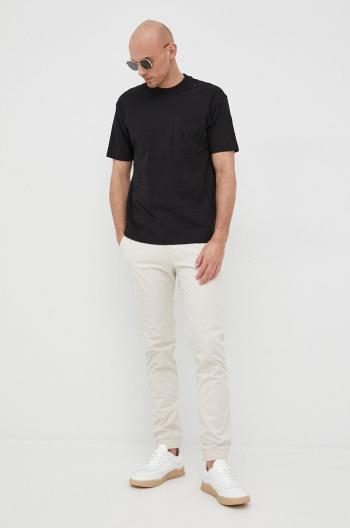 Bavlněné tričko Liu Jo černá barva, hladký