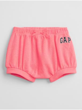 Růžové holčičí baby kraťasy GAP Logo pull-on shorts