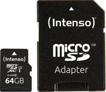 Paměťová karta microSDXC, 64 GB, Intenso Professional, Class 10, UHS-I, vč. SD adaptéru