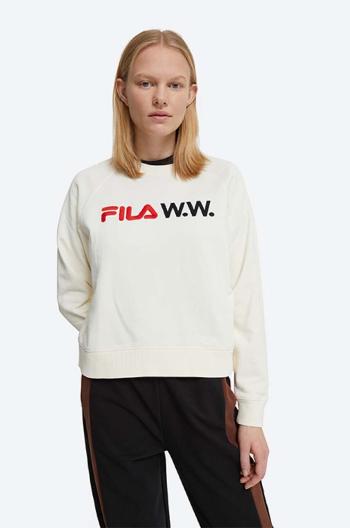 Mikina Wood Wood Elena x FIla dámská, bílá barva, s potiskem, 688375.N15-WHITE