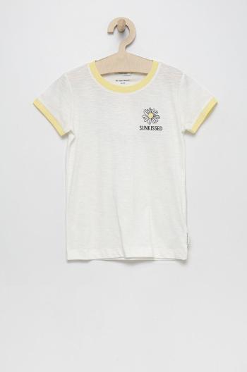 Dětské bavlněné tričko Tom Tailor bílá barva