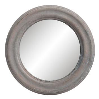Kulaté zrcadlo v dřevěném rámu - Ø 22*2 cm 62S121