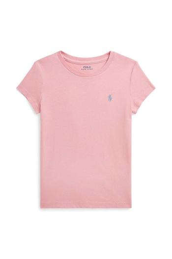 Dětské bavlněné tričko Polo Ralph Lauren růžová barva, 312941106001