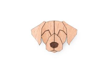 Dřevěná brož ve tvaru psa Labrador Brooch s praktickým zapínáním a možností výměny či vrácení do 30 dnů zdarma