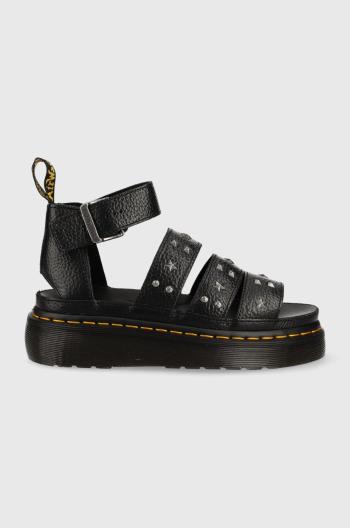 Kožené sandály Dr. Martens dámské, černá barva, na platformě