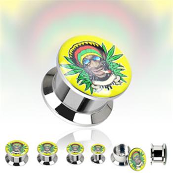 Šperky4U Ocelový šroubovací plug "rastaman" 6 mm - PL01059-06