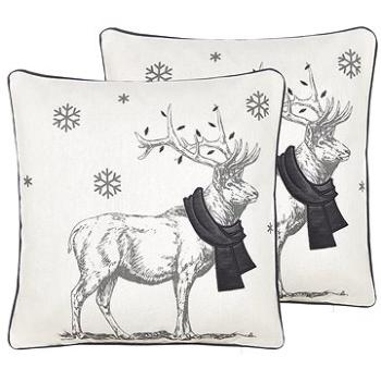 BELIANI, Sada 2 dekorativních polštářů s vánočním motivem 45 x 45 cm černobílá SVEN, 298418 (beliani_298418)