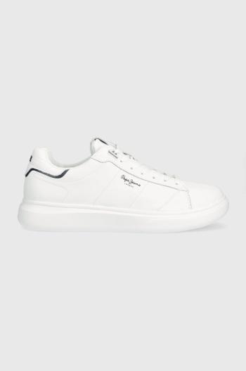 Kožené sneakers boty Pepe Jeans EATON bílá barva, PMS30896