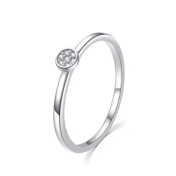 MOISS Třpytivý stříbrný prsten s čirými zirkony R00020 51 mm