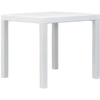  Zahradní stůl bílý 79 x 79 x 72 cm plastový ratanový vzhled (45601)