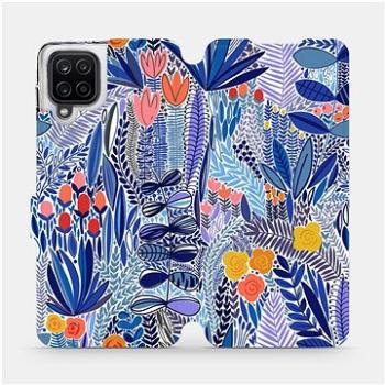 Flip pouzdro na mobil Samsung Galaxy A12 - MP03P Modrá květena (5903516763580)