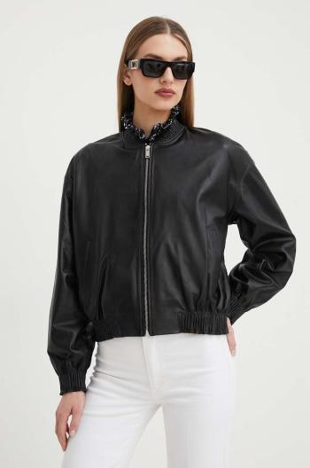 Kožená bomber bunda Custommade Francette dámská, černá barva, přechodná, oversize, 999418856