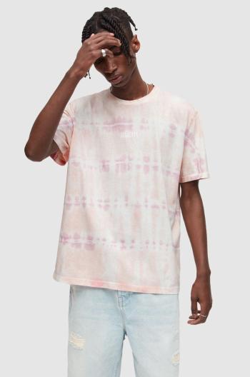 Bavlněné tričko AllSaints růžová barva