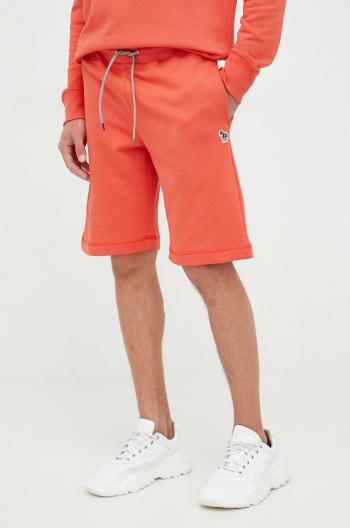 Bavlněné šortky PS Paul Smith pánské, oranžová barva