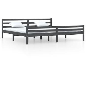 Rám postele šedý masivní dřevo 180 × 200 cm Super King, 814836 (814836)