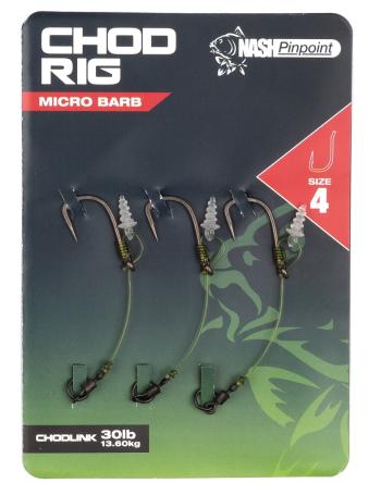 Nash návazec chod rig micro barbed-velikost 7 / nosnost 11,33 kg