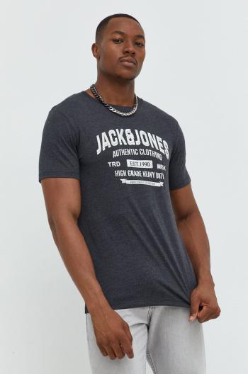 Tričko Jack & Jones šedá barva