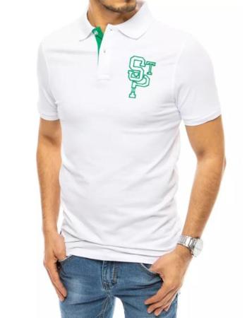 Pánské tričko s límečkem bílé STP