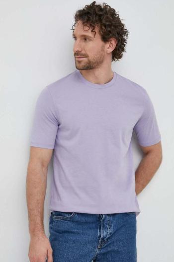 Bavlněné tričko Sisley fialová barva