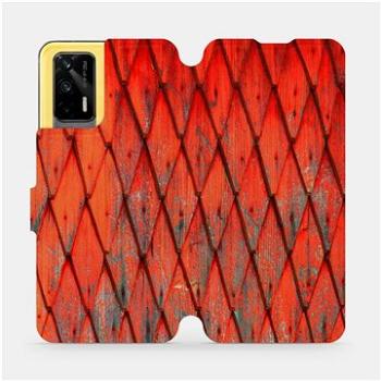Flipové pouzdro na mobil Realme GT 5G - MK01S Oranžový vzor dřeva (5903516668274)